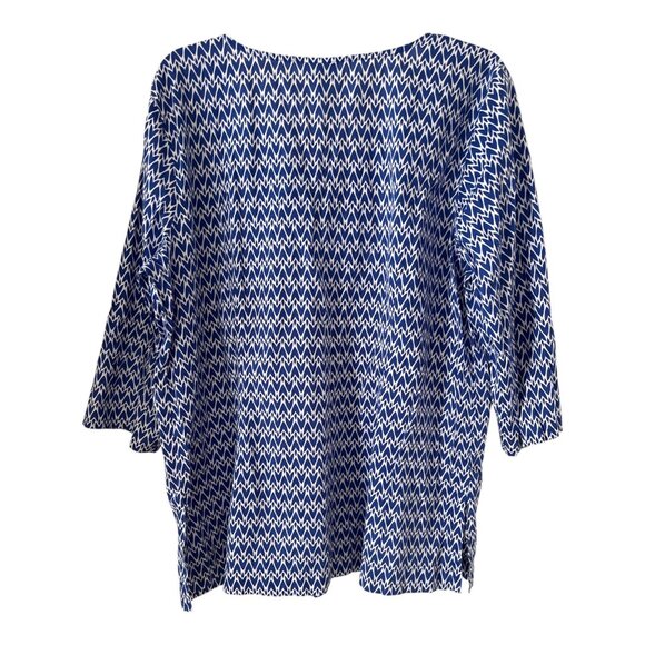 VTG St. John's Bay Women's XL Blue White Tunic Top – Embroidered Neckline, 100% - Picture 5 of 5